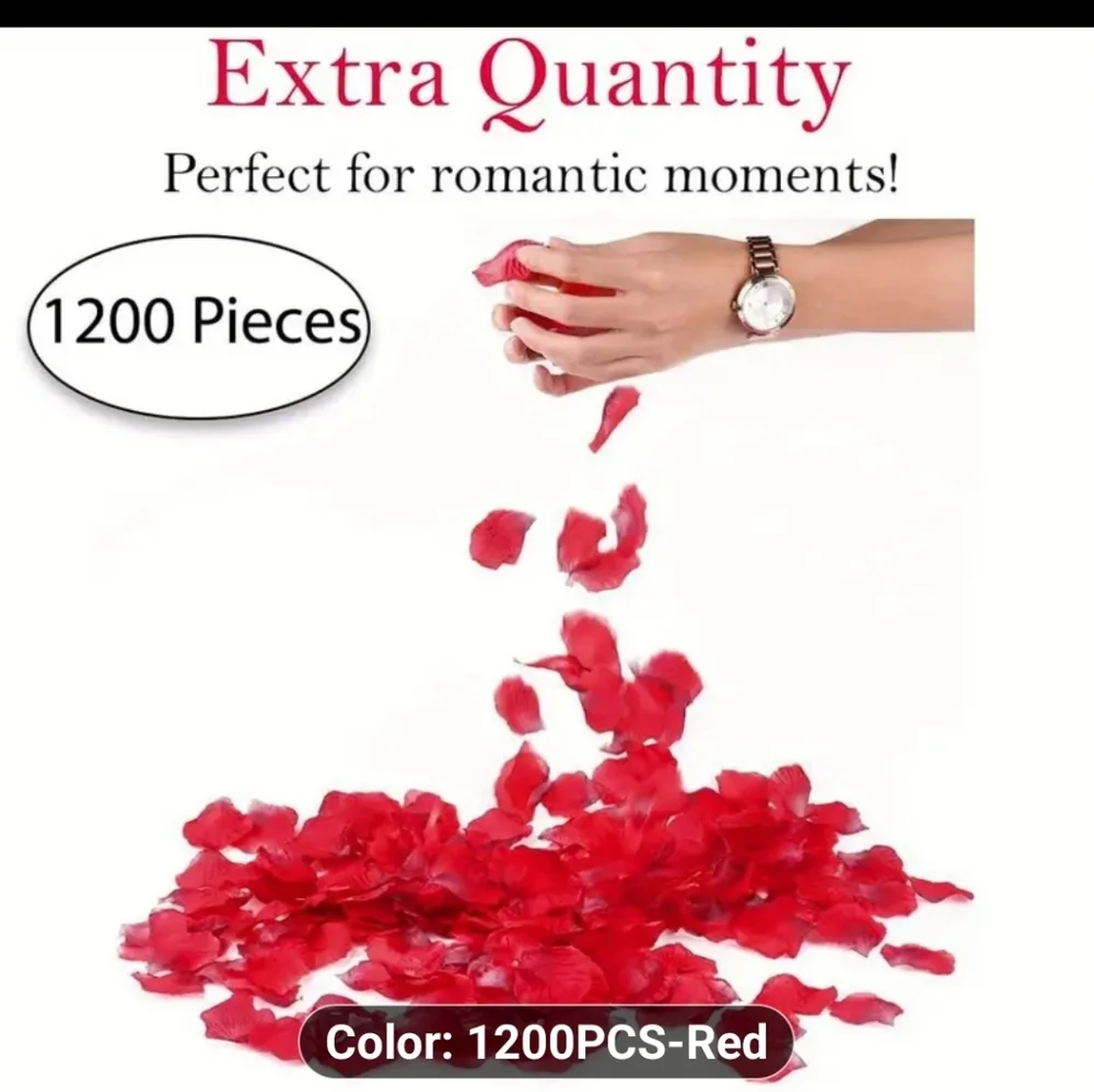PREMUIM RED WEDDING AISLE SCATTER FLOWERS ROSE PETALS 1200 PIECES